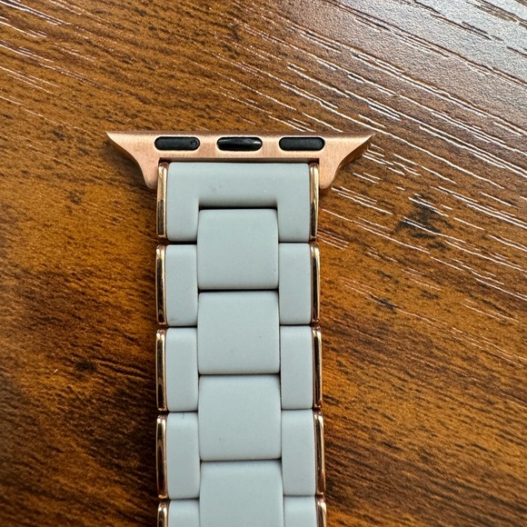 Michele Apple Watch Band Gray Silicone and Rose Gold 42mm - Picture 7 of 7